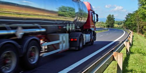 fuel truck on a highway