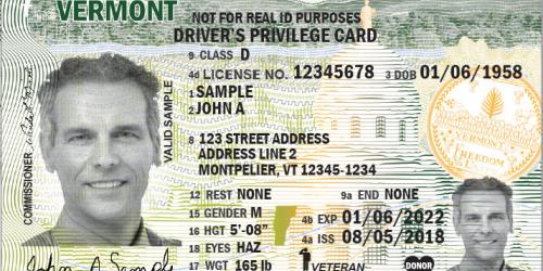 sample of a Driver's Privilege Card