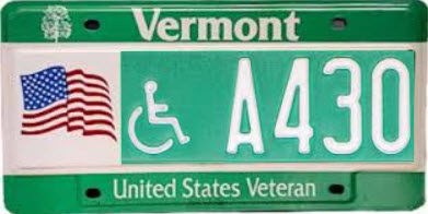 Vermont Disabled Veteran License Plate