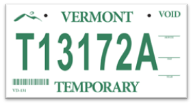 Temporary issued by the DMV in house