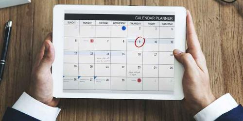 calendar app on a tablet