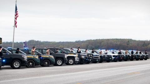 assorted law enforcement vehicles